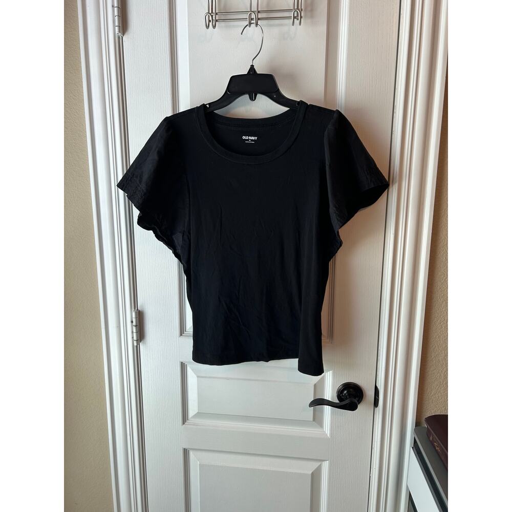 Old Navy Black Flutter Sleeve XL Top